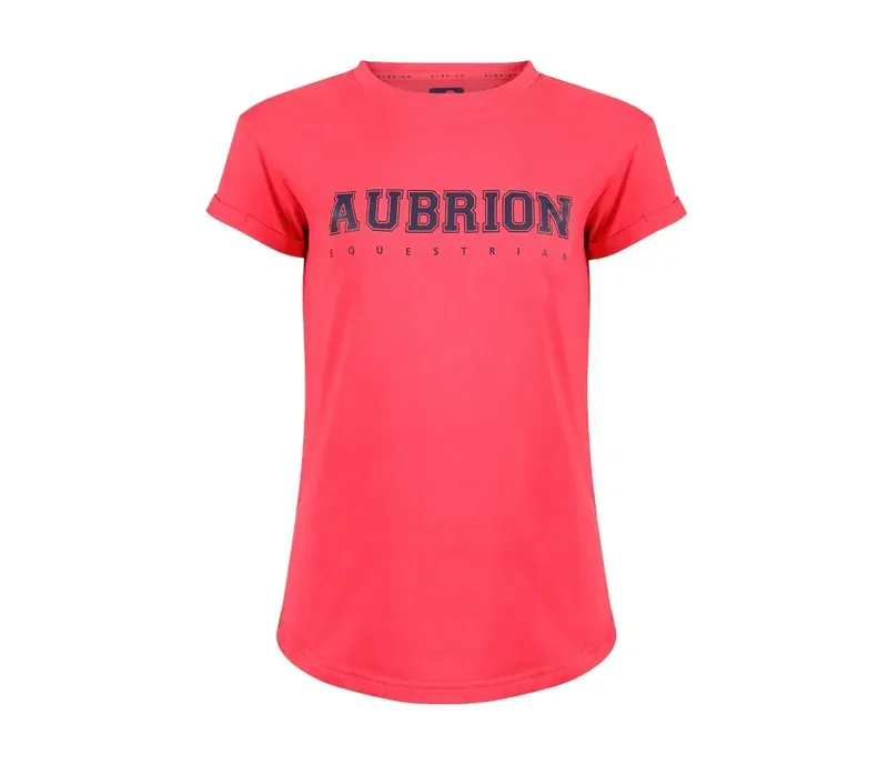 Aubrion Young Rider Repose T-Shirt in Coral