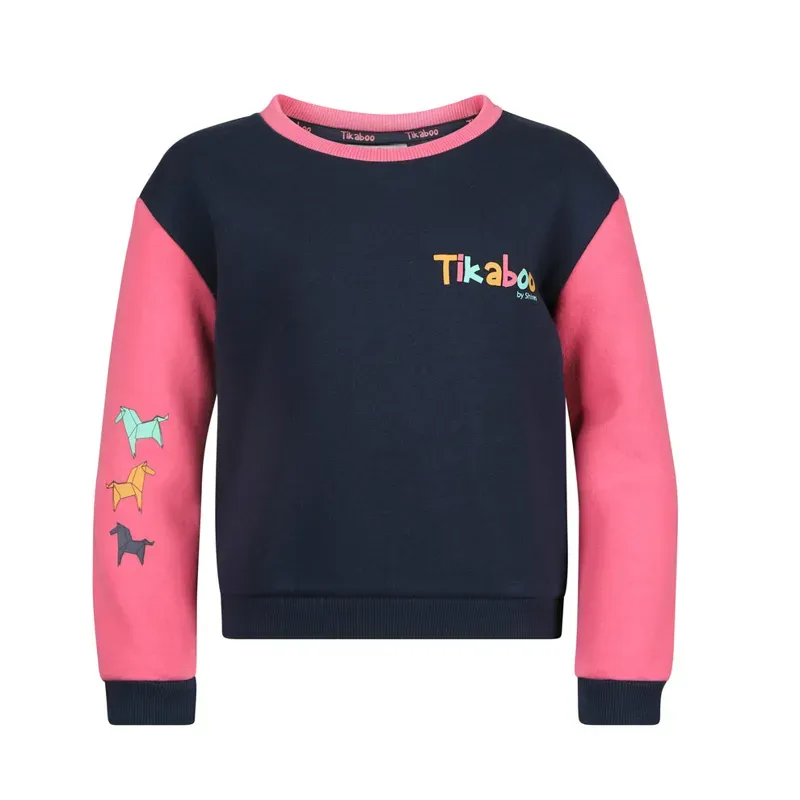 Tikaboo Childs Sweatshirt in Pink Horse