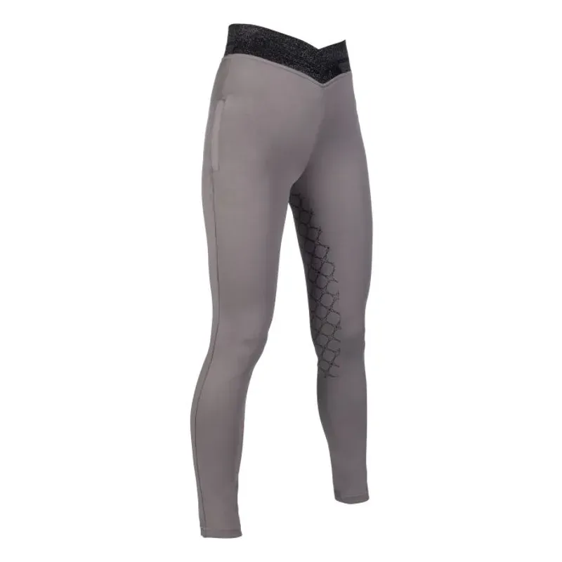 Hkm Ruby Silicone Full Seat Riding Leggings in Grey