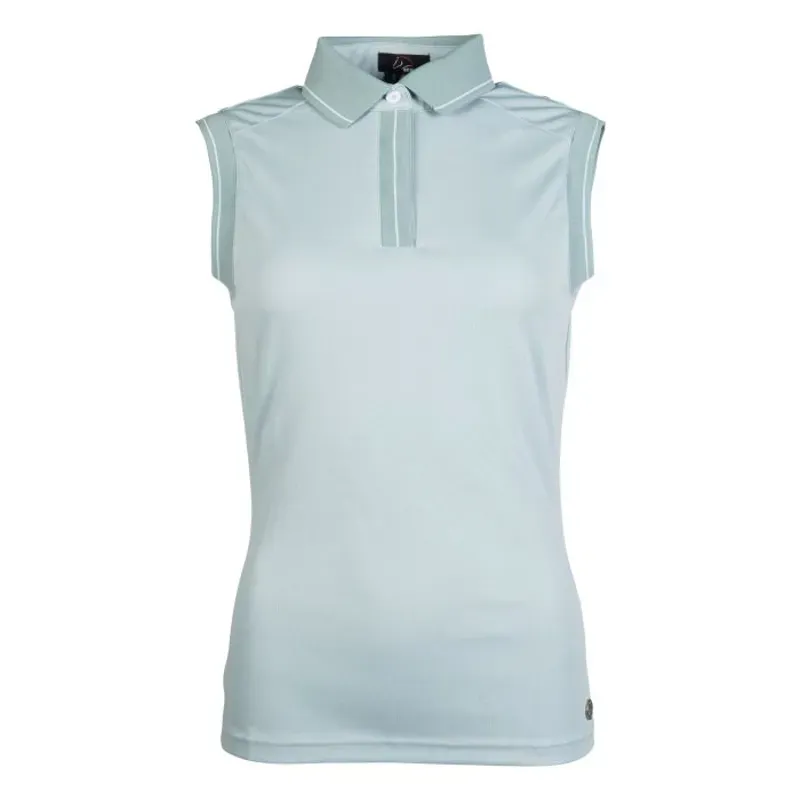 Hkm Catherine Sleeveless Polo Shirt in Light Blue