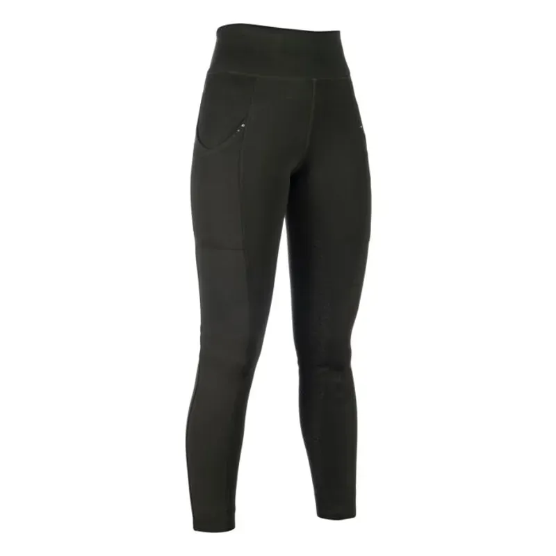Hkm Cosy II Style Silicone Full Seat Riding Leggings in Khaki