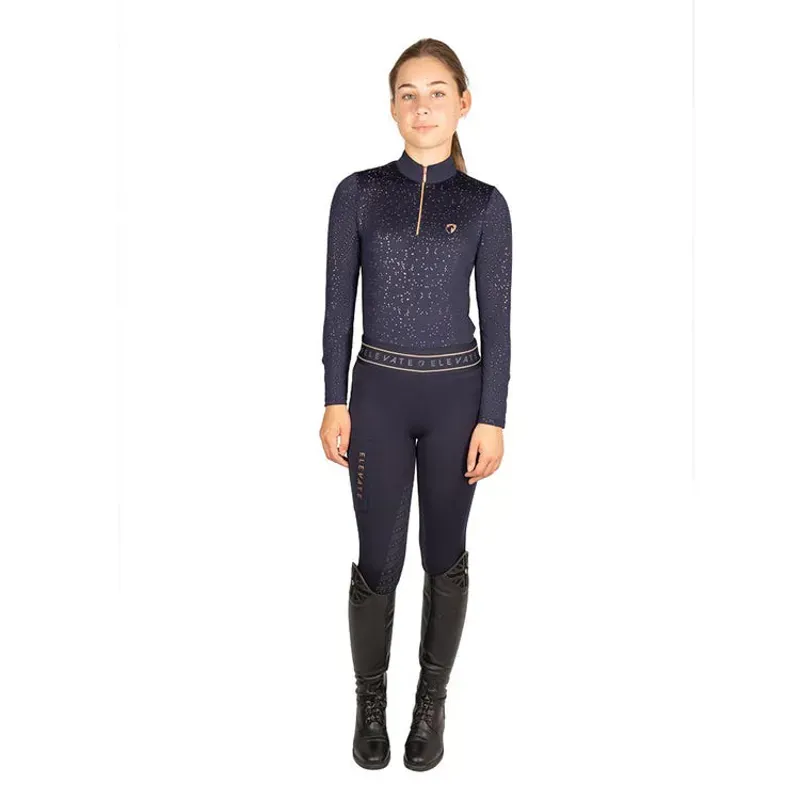 Hy Equestrian Elevate Allure Mizs Base Layer in Navy/Rose Gold