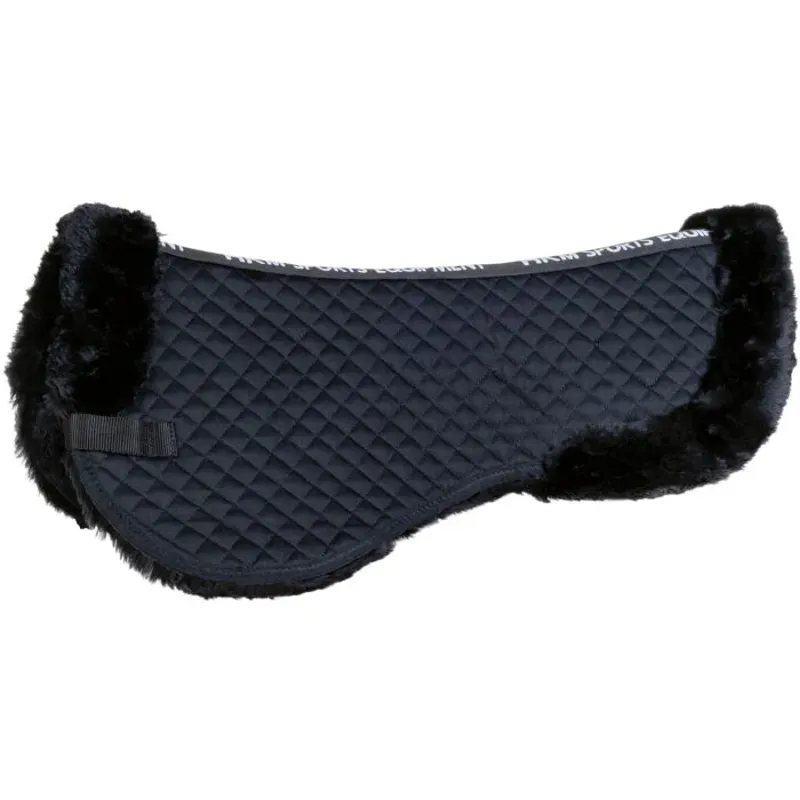 Hkm Synthetic Lambswool Saddle Pad in Black