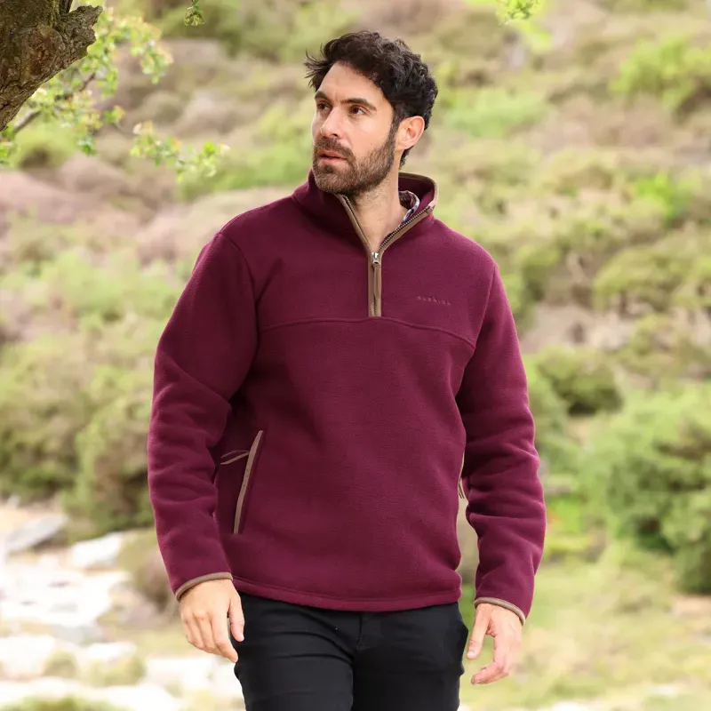 Aubrion Core Half Zip Fleece Gents in Maroon