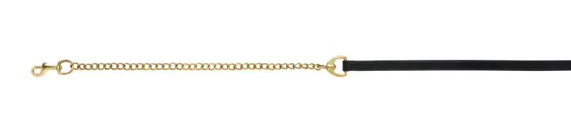 Caldene Leather Lead Rein with Brass Chain in Brown