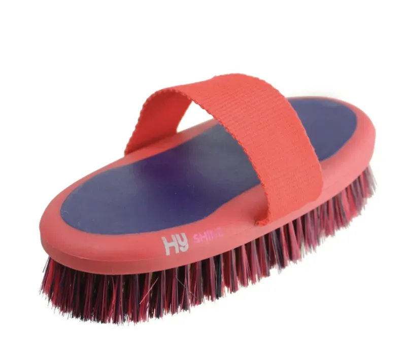 Hy Shine Pro Groom Sponge Brush in Navy/Red