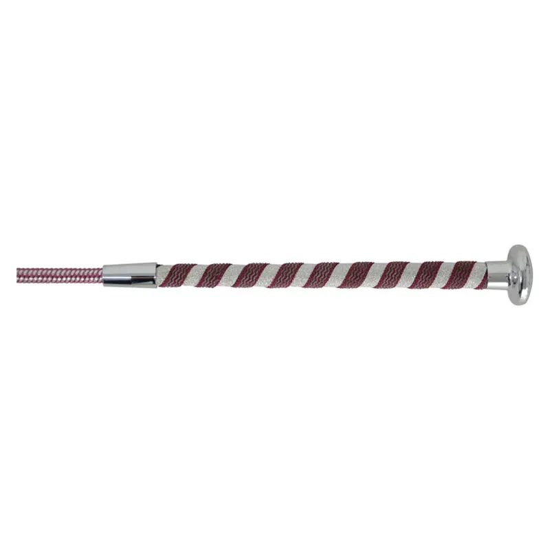 Hy Equestrian Pirouette Schooling Whip in Silver Glitter/Burgundy