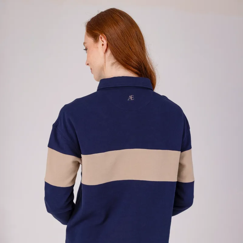 Aubrion Equestrian Button Sweatshirt MIDNIGHT/TAUPE-2