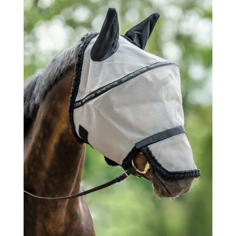 Anti-Fly Mask -Elastic- With Nose Protection 9400 mud grey-1