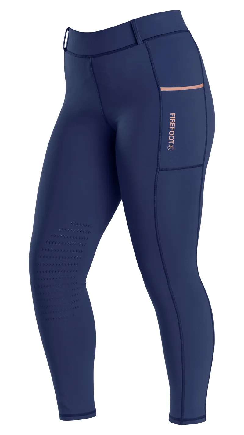 Firefoot Ladies Helmsley Fleece Lined Tights Charcoal Rosegold