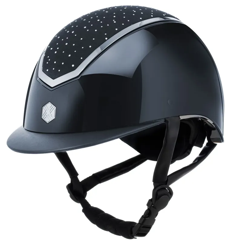Charles Owen EqX Kylo Navy Gloss/Silver Crystal - Small