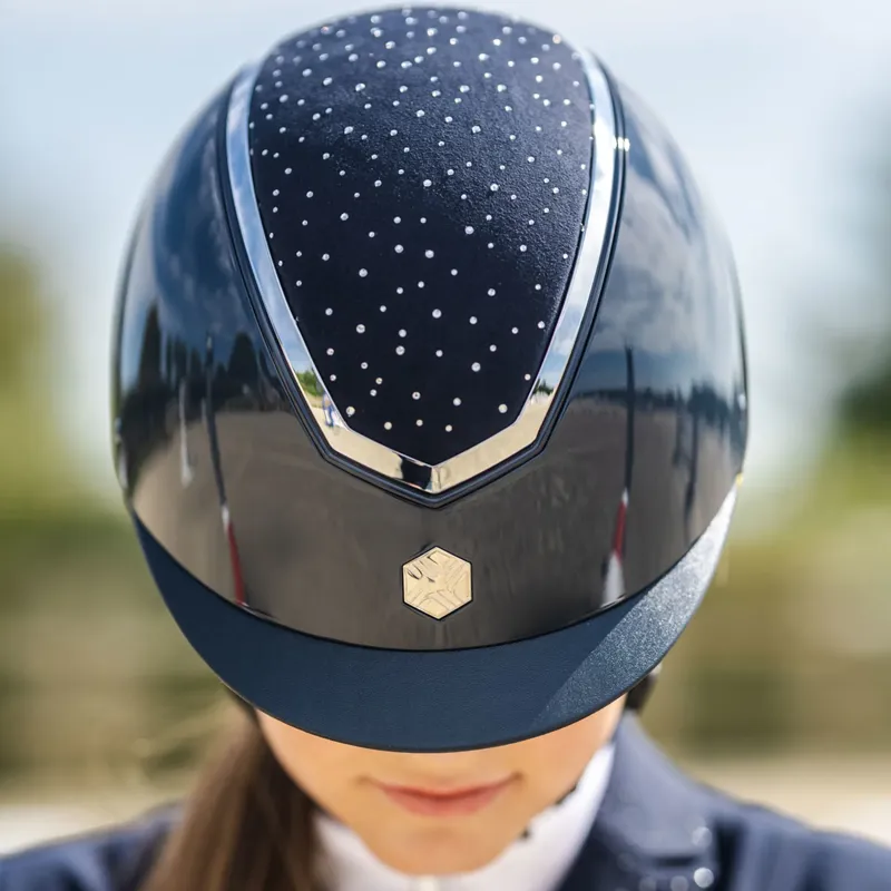 Charles Owen EqX Kylo Navy Gloss/Silver Crystal - Small-1
