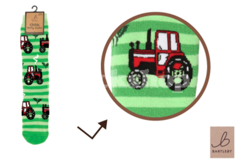 Bartleby Childs Funky Welly Socks Little Tractor